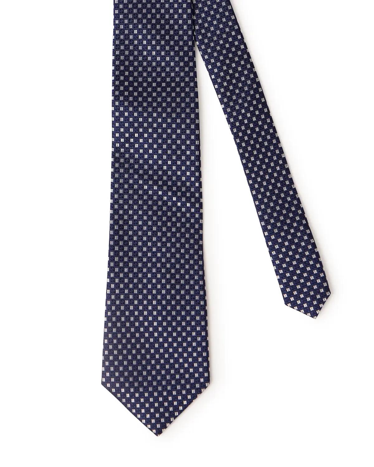 Pavilion Dotted Dobby Tie - Navy - Image 3