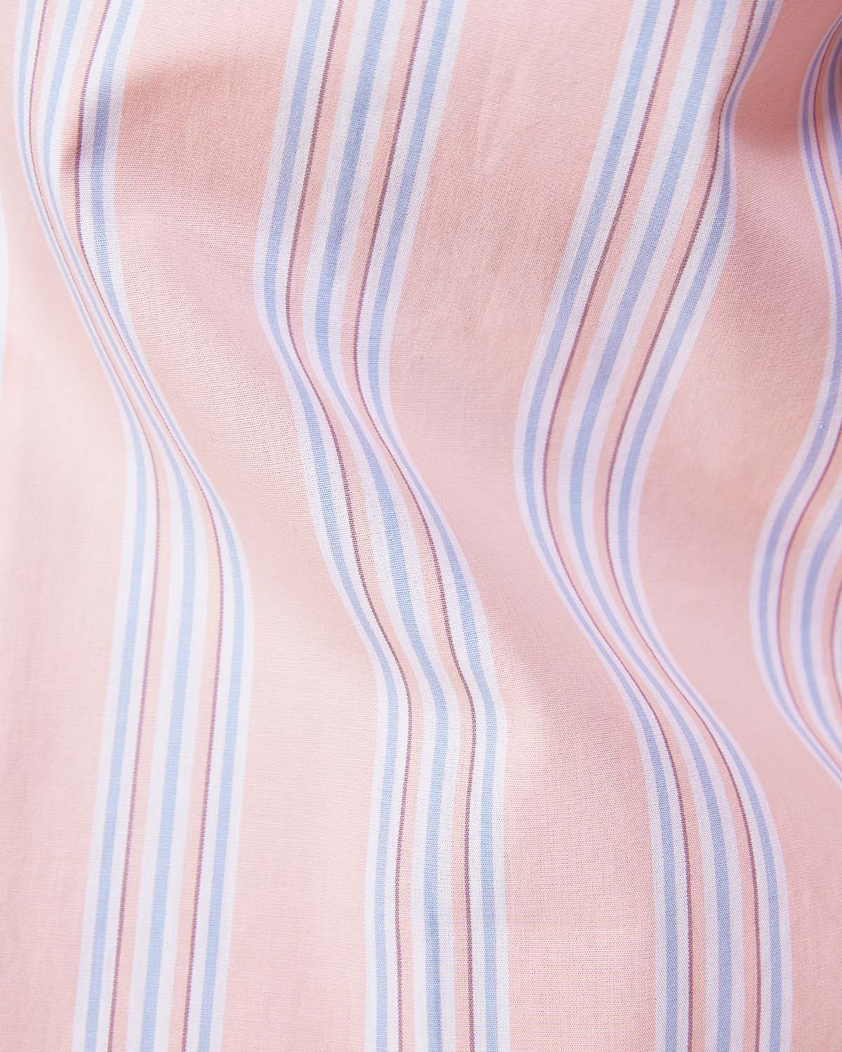 Peach & Blue Cotton Striped Shirt - Image 5