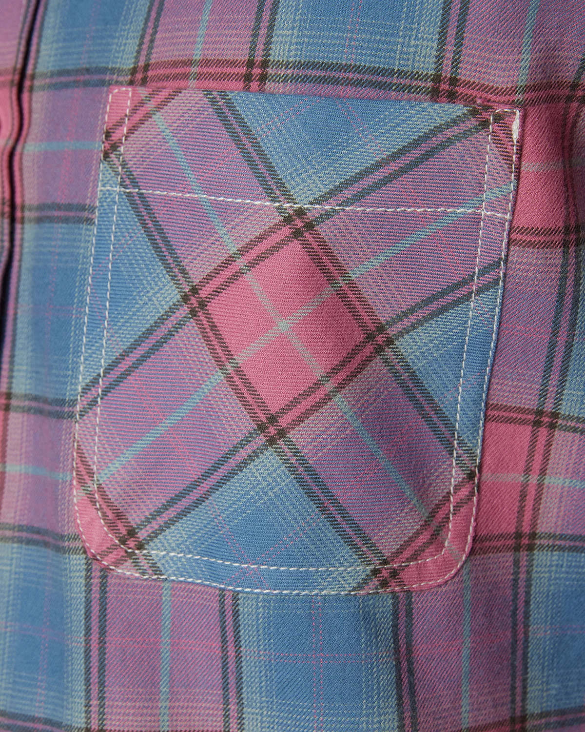 Pink & Blue Brushed Checked Shirt - Image 3