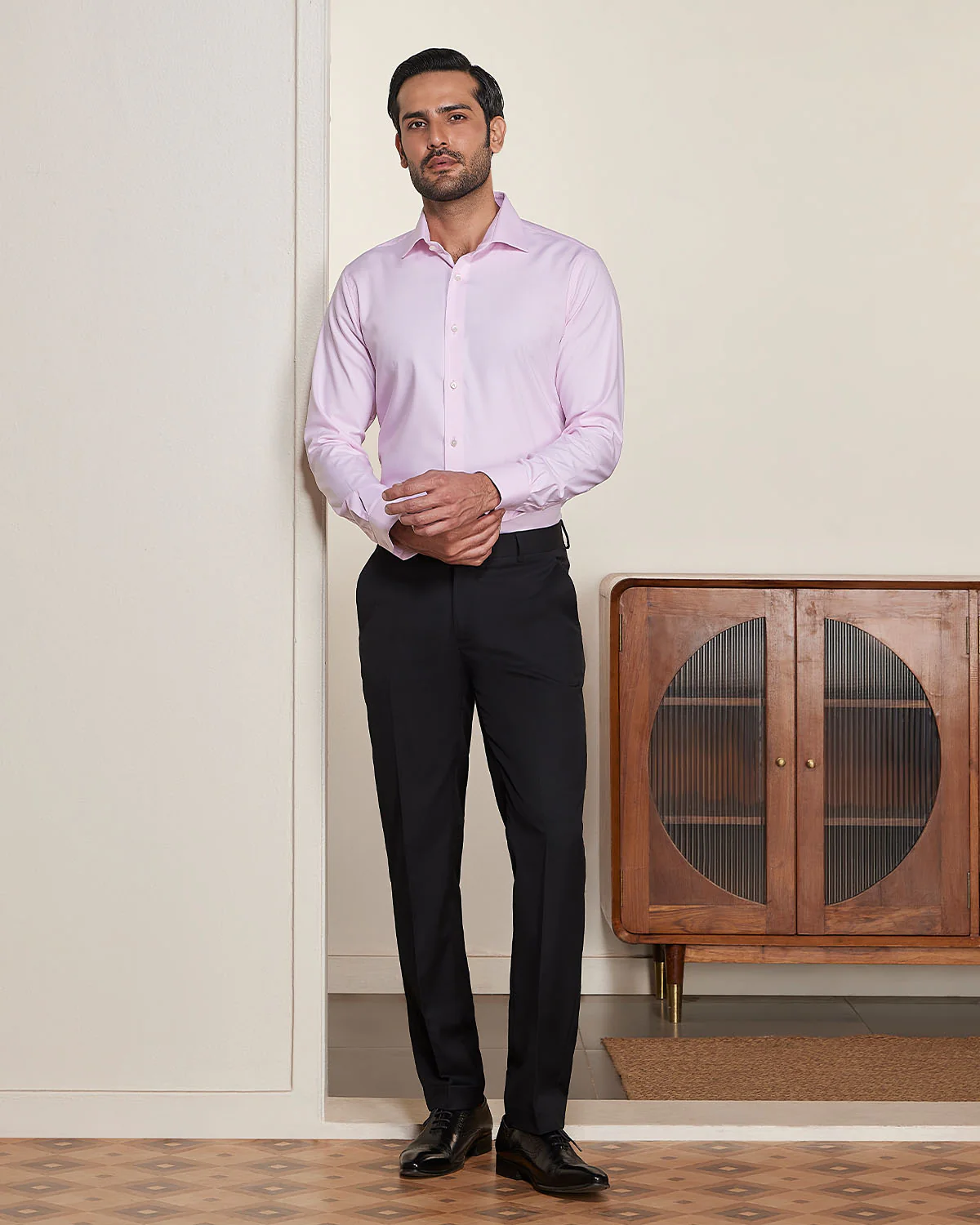 Pink Wrinkle-Free Stretch Twill Shirt - Image 3