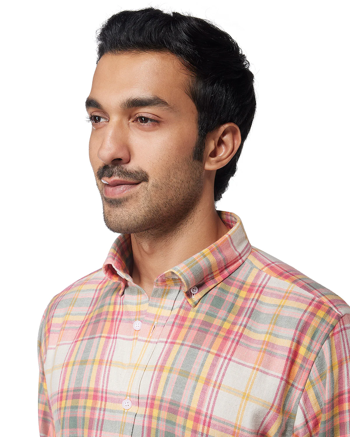Pink & Yellow Checked Shirt - Image 2
