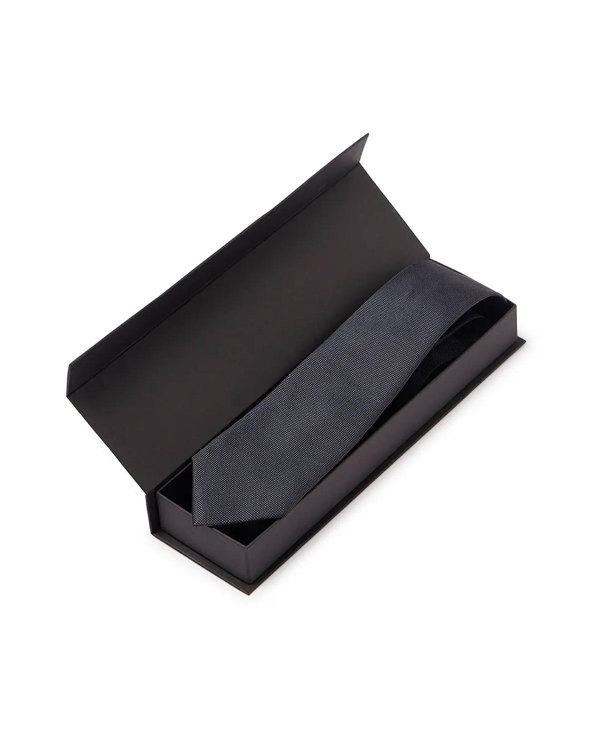 Prestige 100% Silk Micro-Dobby Tie - Black & Grey - Image 4