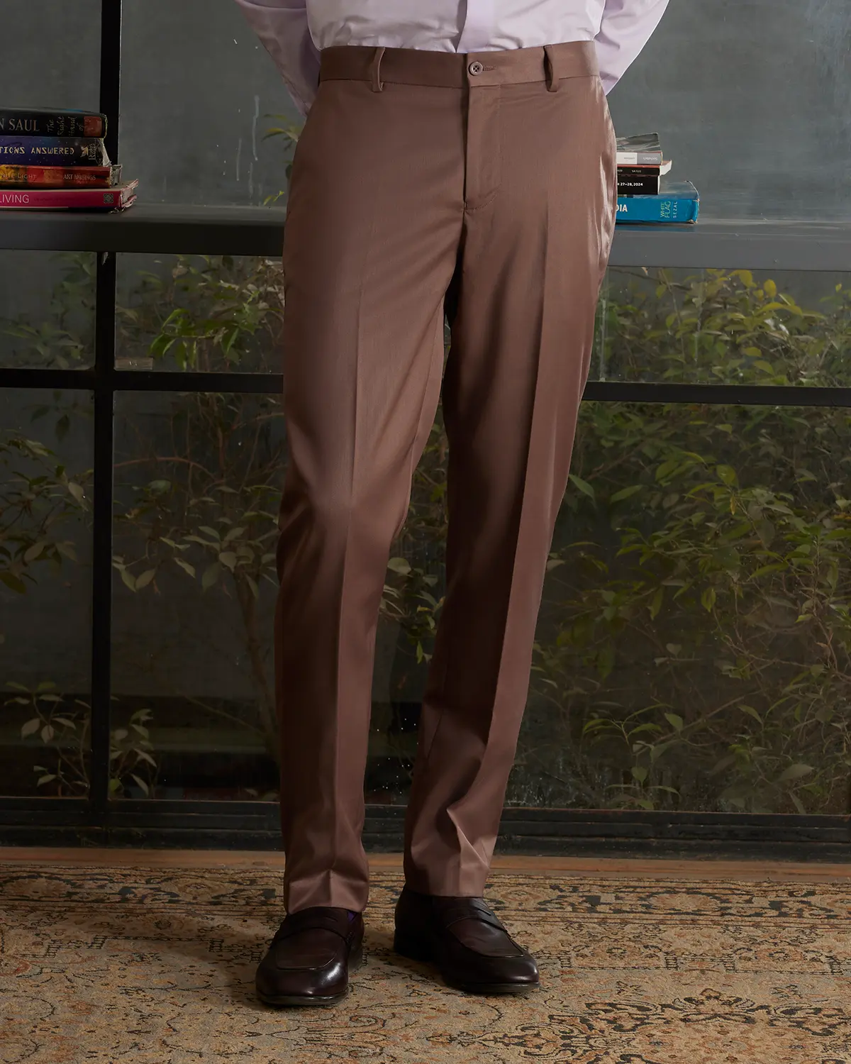 Primor Twill Dress Pants - Mud Brown - Image 7