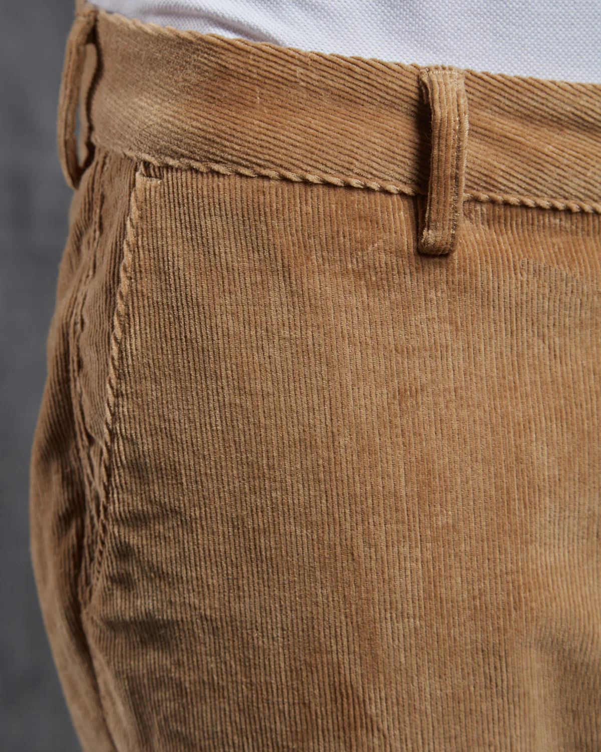 Regal Corduroy Stretch Chinos - Dark Khaki - Image 3