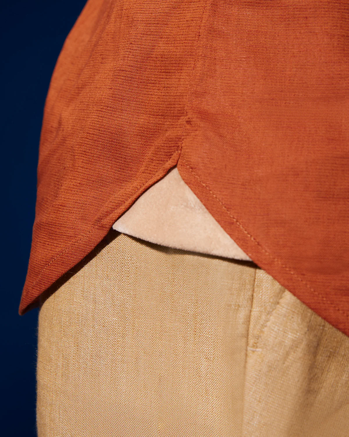 Rustica Cotton Linen Shirt - Rust - Image 3