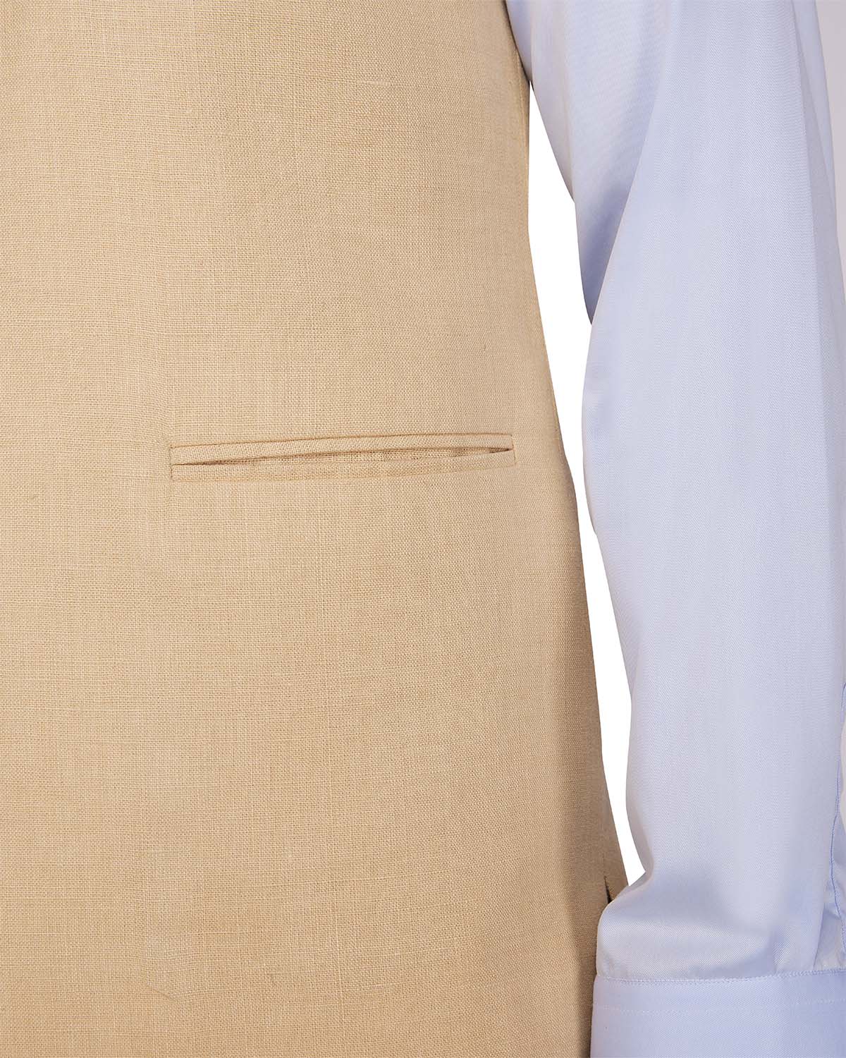 Sandstone Linen Nehru Jacket - Beige - Image 7