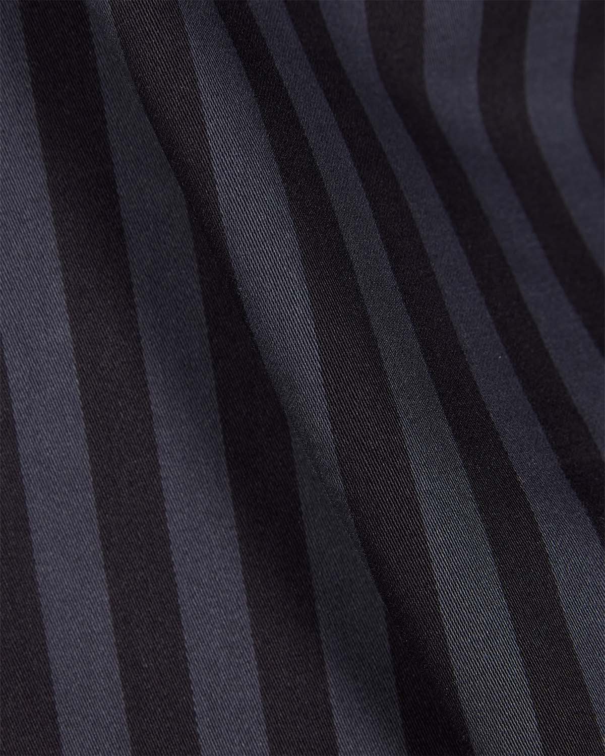 Satin Striped Shirt - Black & Grey - Image 6