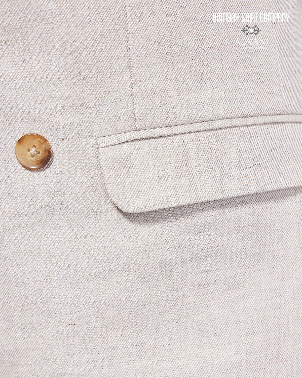 Serenade 100% Linen Double Breasted Blazer - Beige - Image 6