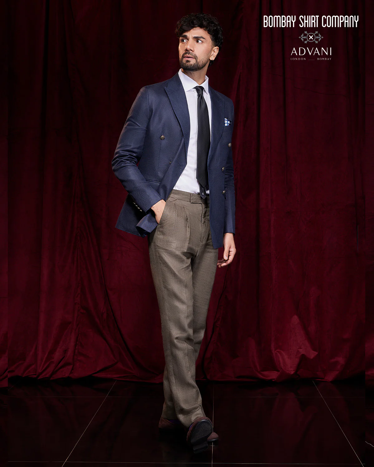 Serenade 100% Linen Double Breasted Blazer - Navy - Image 4