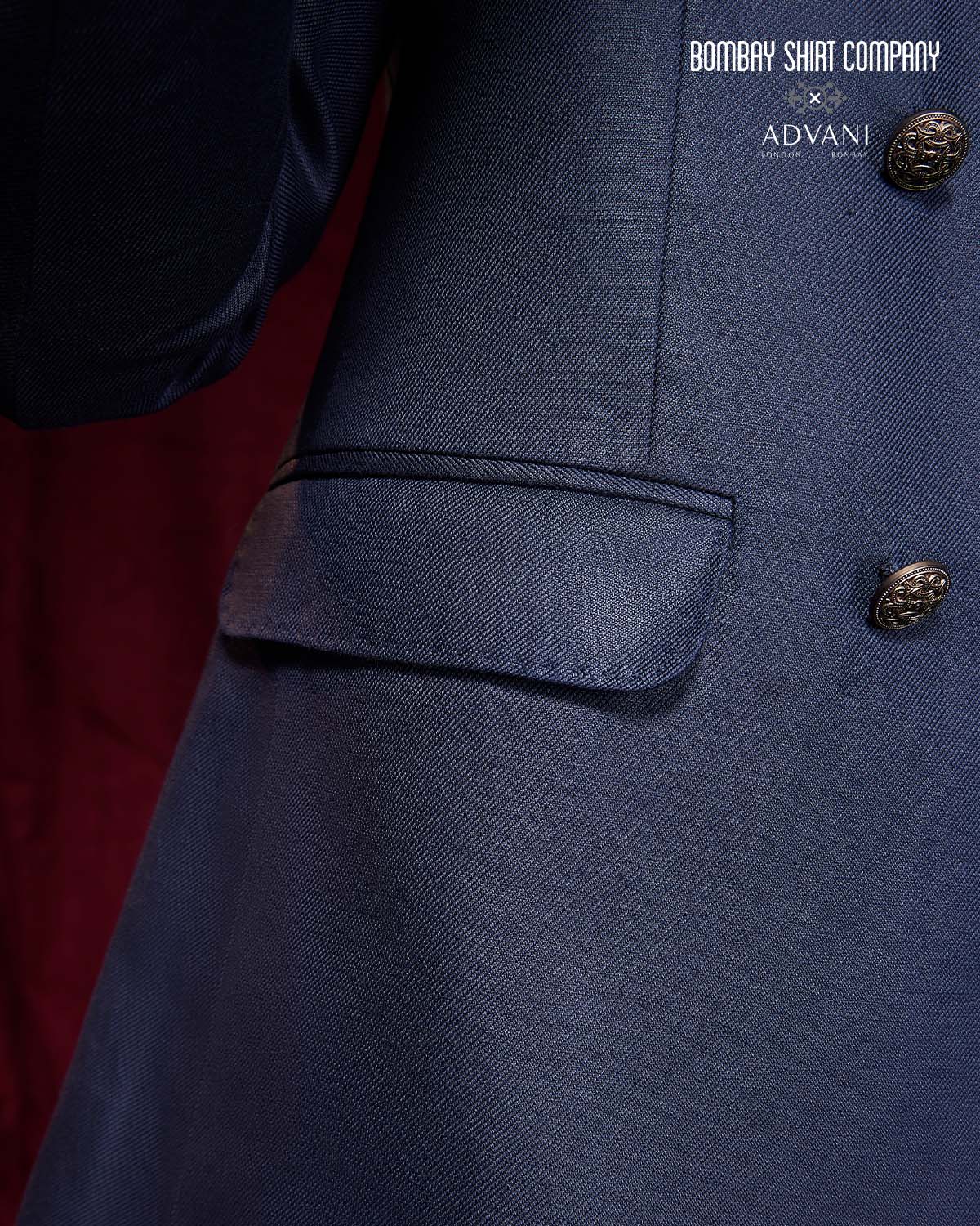 Serenade 100% Linen Double Breasted Blazer - Navy - Image 7