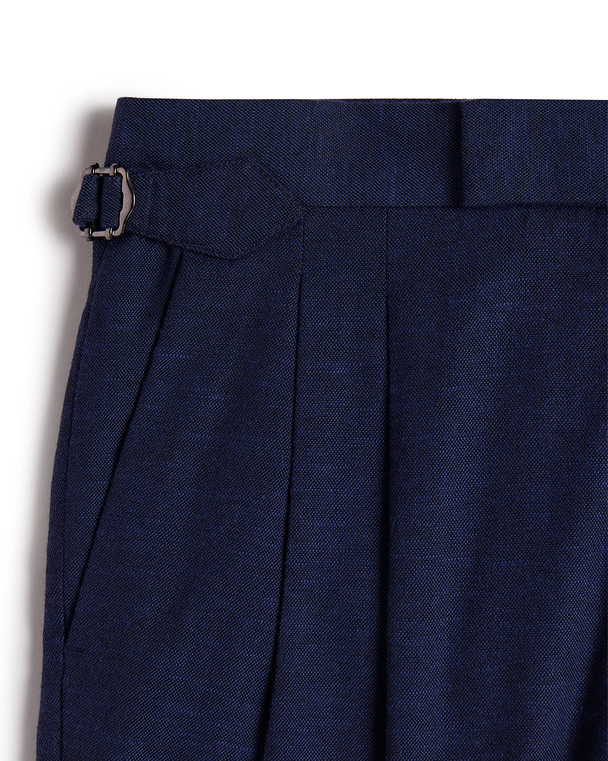 Sienna Cotton Linen Stretch Neapolitan Dress Pants - Blue - Image 2