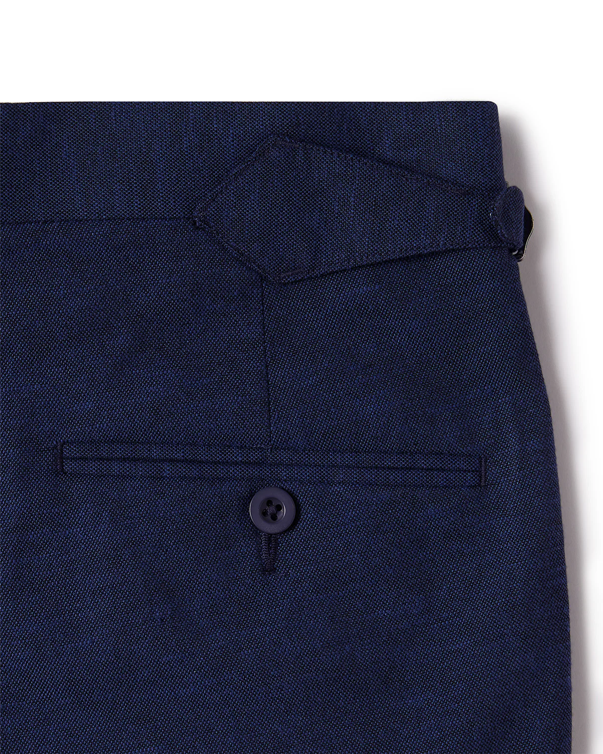 Sienna Cotton Linen Stretch Neapolitan Dress Pants - Blue - Image 6