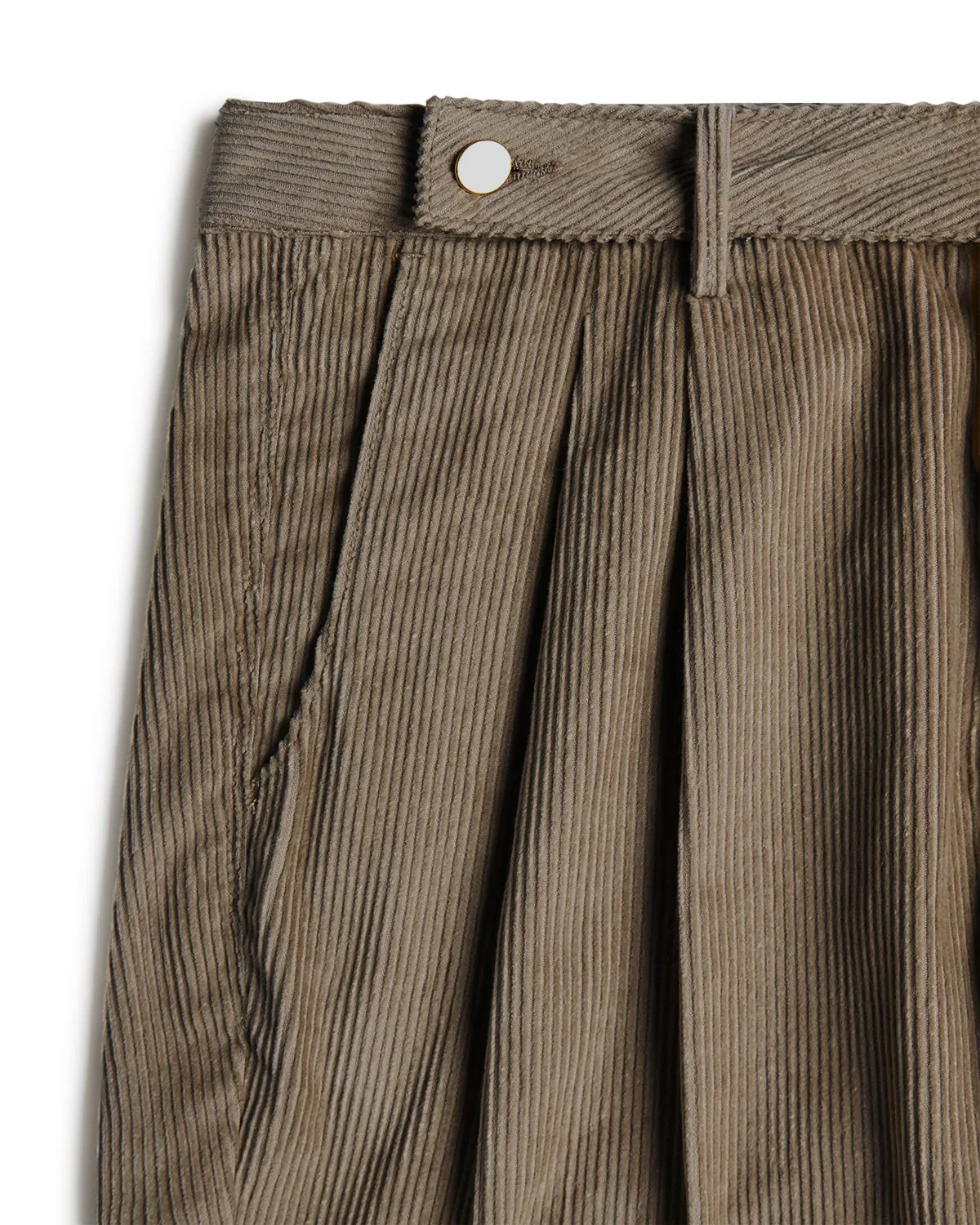 Sierra Corduroy Pleated Chinos - Khaki - Image 3
