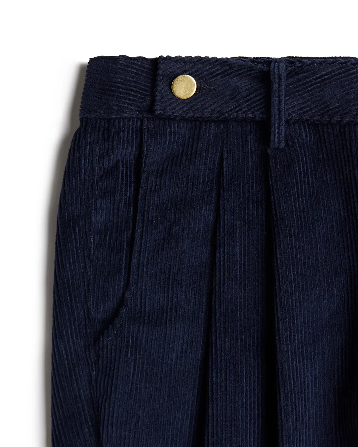 Sierra Corduroy Pleated Chinos - Navy - Image 2
