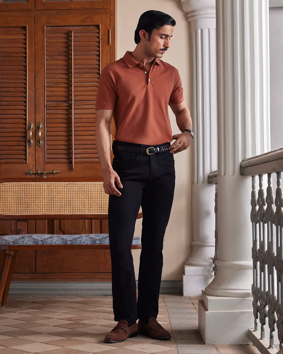 Signature Classic Button Polo - Caramel - Image 3
