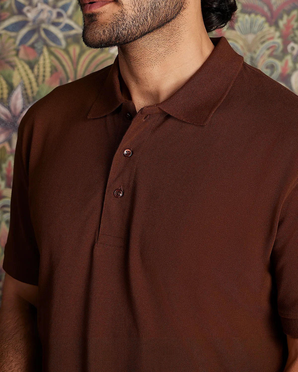 Signature Classic Button Polo - Chocolate Brown - Image 4