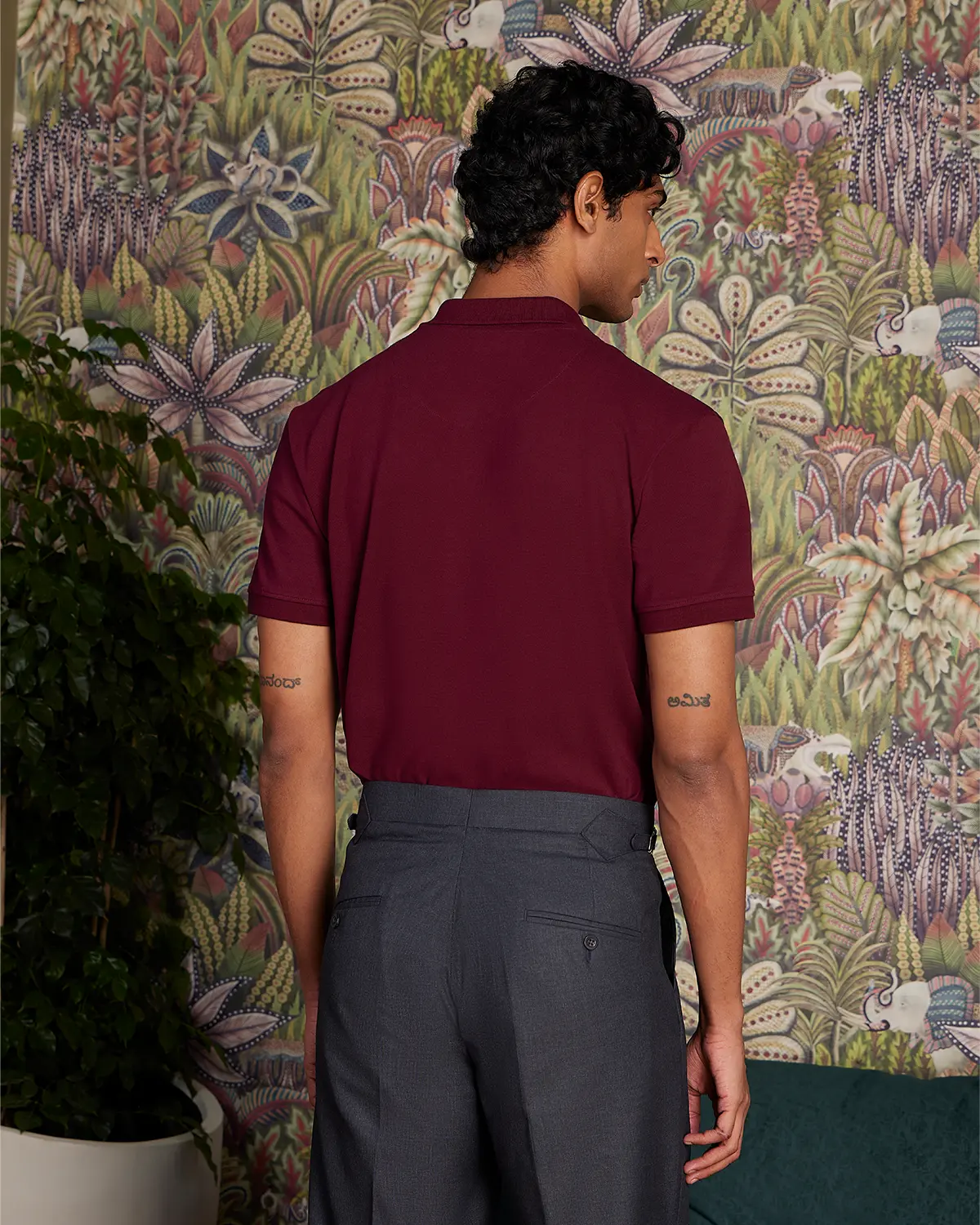 Signature Classic Button Polo - Dark Wine - Image 2