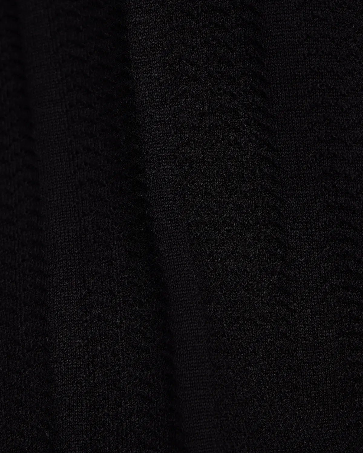 Signature Flat Knit Jacquard Button Polo - Black - Image 5