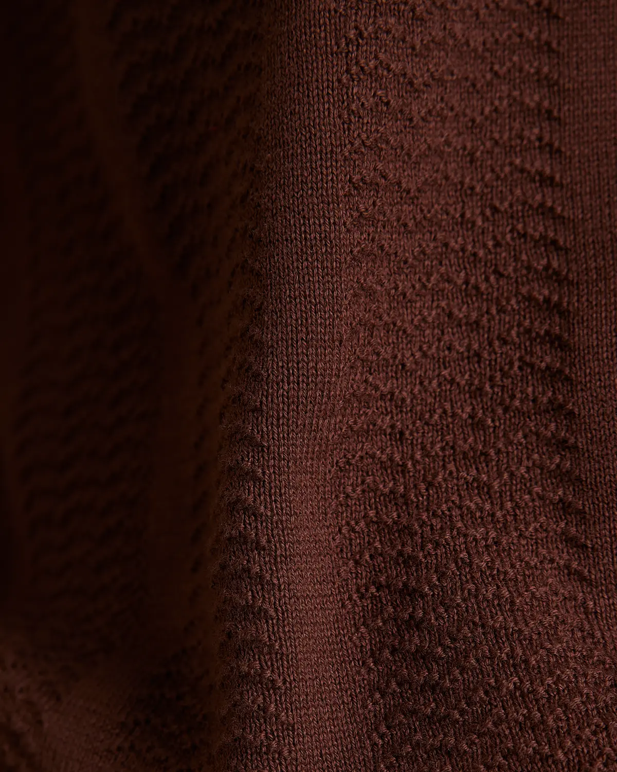 Signature Flat Knit Jacquard Button Polo - Brown - Image 5
