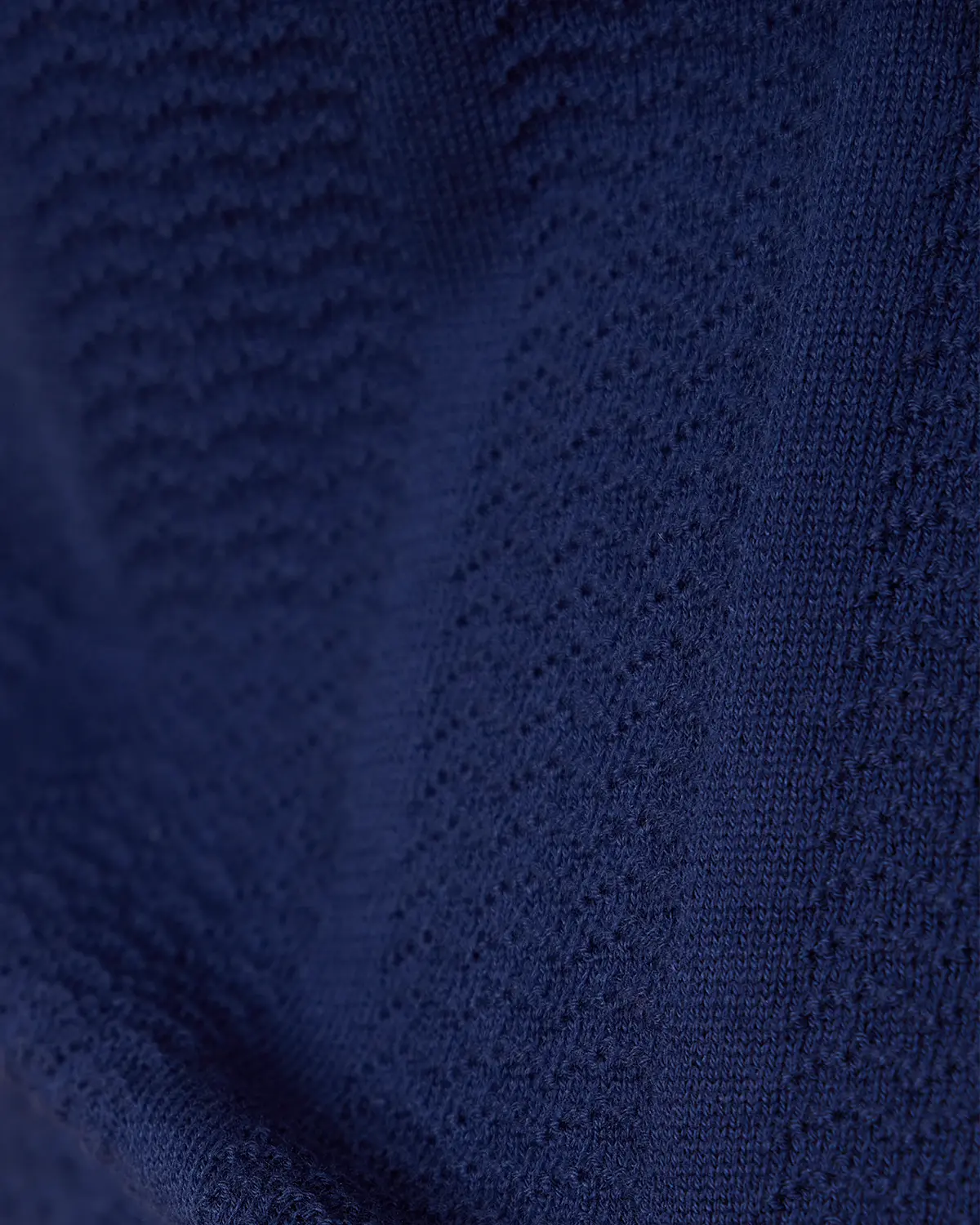 Signature Flat Knit Jacquard Button Polo - Ink Blue - Image 5