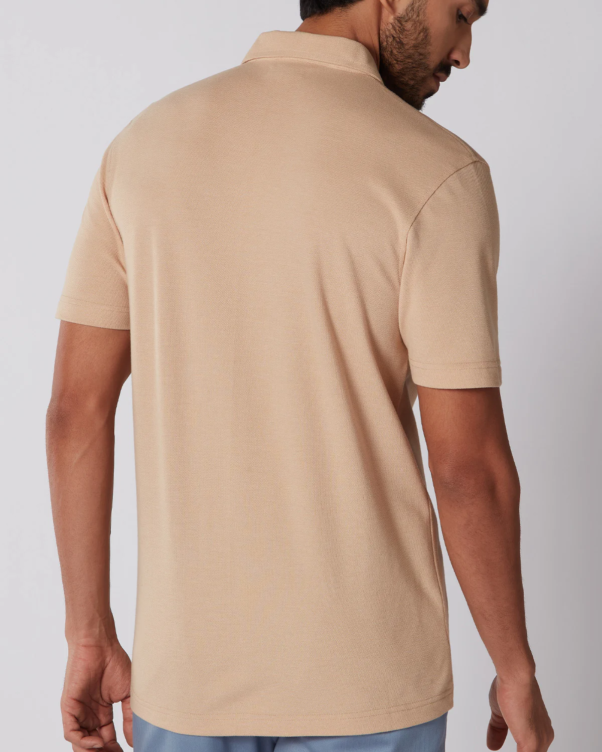 Signature Zipper Polo - Beige - Image 4