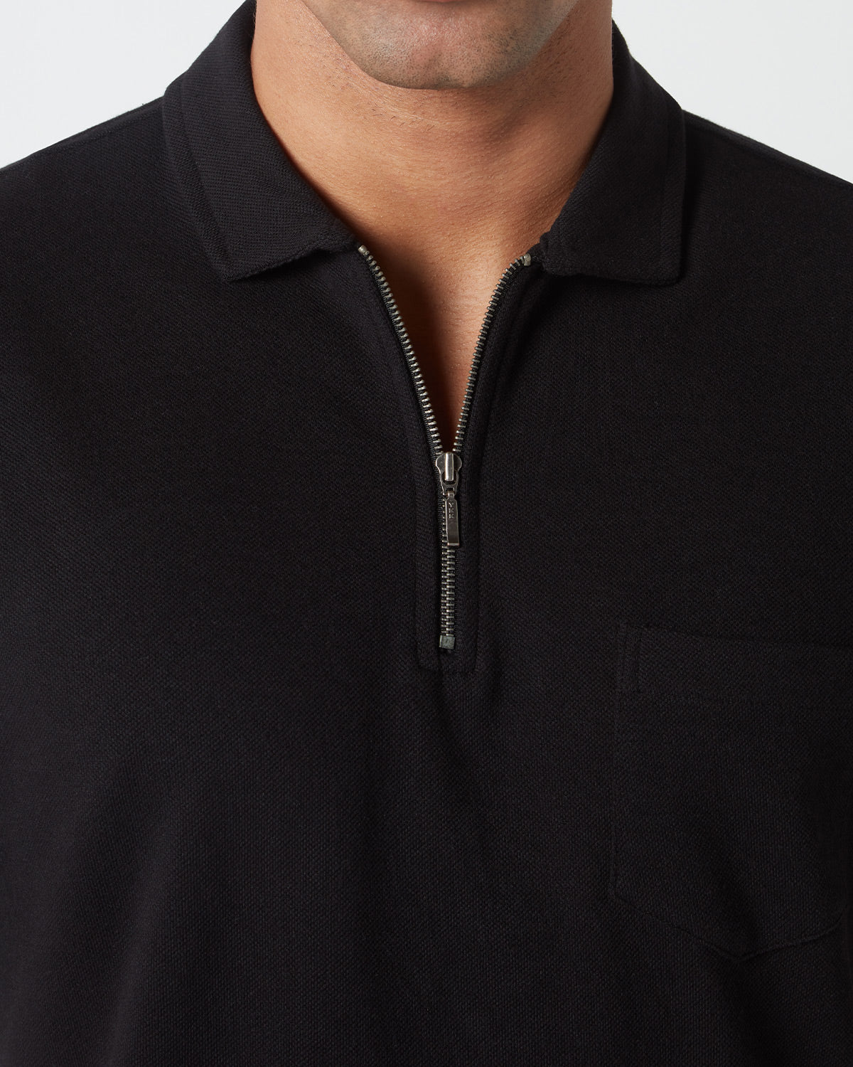 Signature Zipper Polo - Black - Image 5