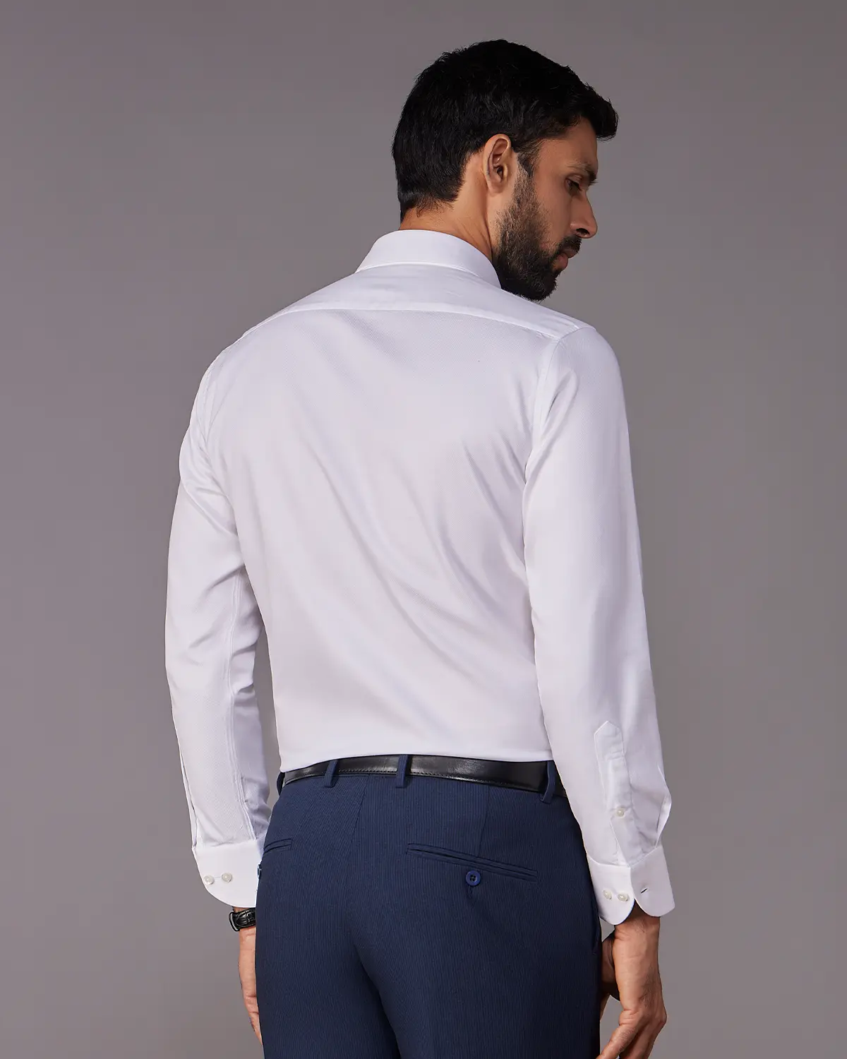 2-Ply Egyptian Cotton White Royal Oxford Shirt - Image 3