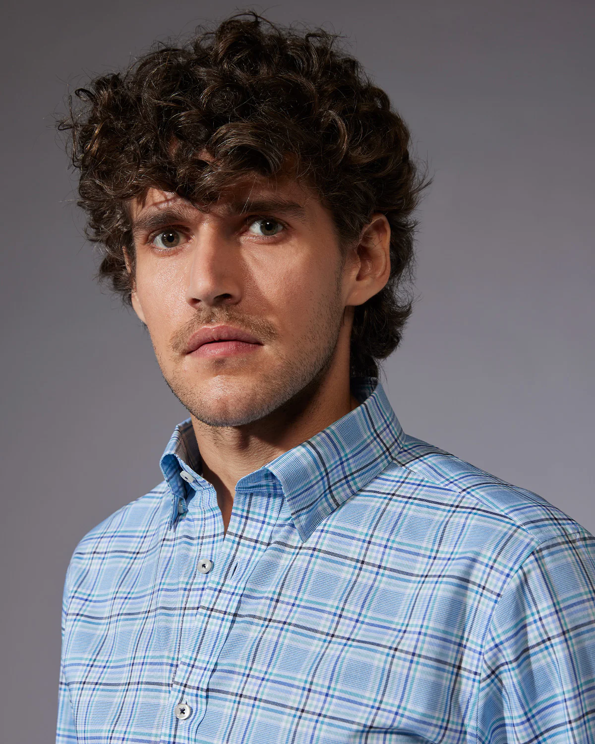 Somelos Checked Shirt - Blue & Green - Image 2