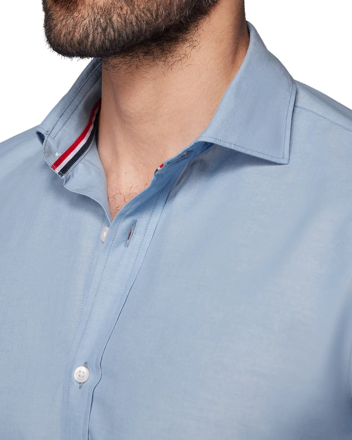 Stretch Poplin Shirt - Blue - Image 2