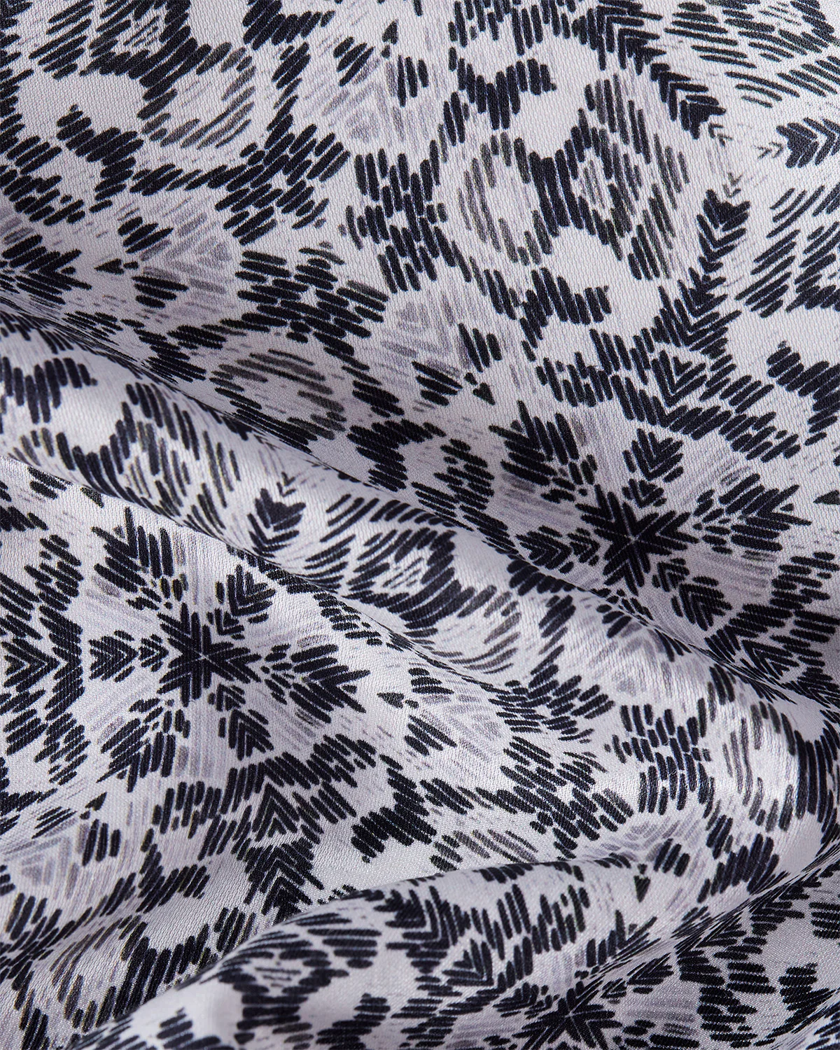 Sylva Cotton Silk Printed Shirt - Black & White - Image 4