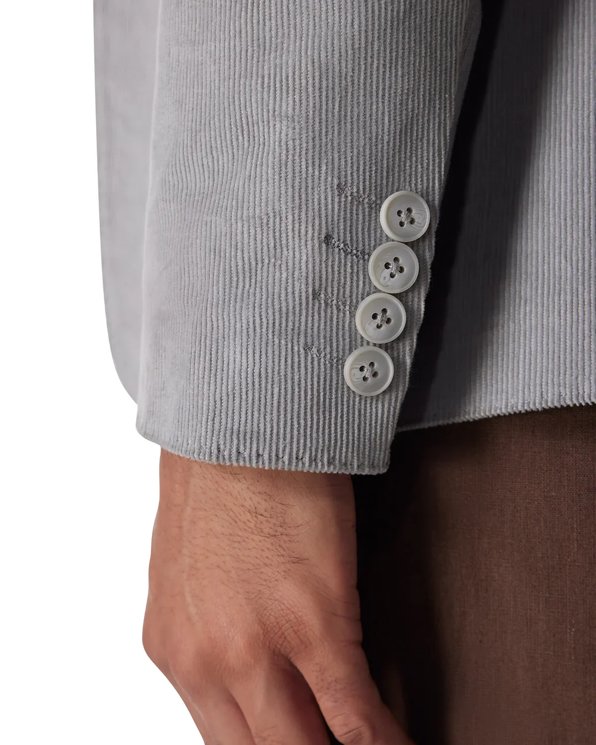 The Belgravia Stretch Corduroy Blazer - Light Grey - Image 8