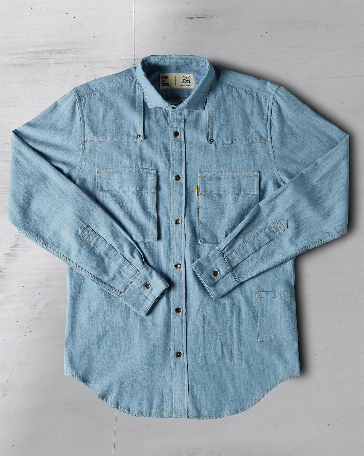 The Double Flapper Full Sleeve Shirt - Light Blue - Image 5