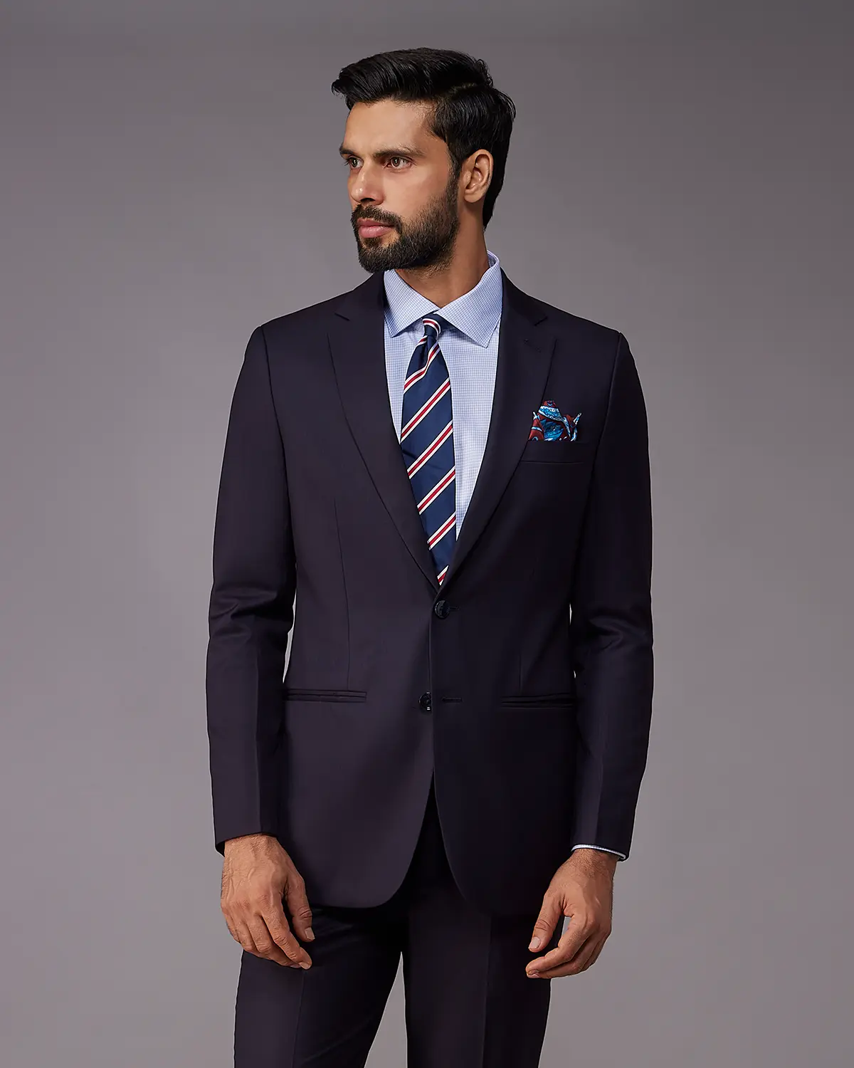 The Ellington Herringbone Suit Blazer - Navy