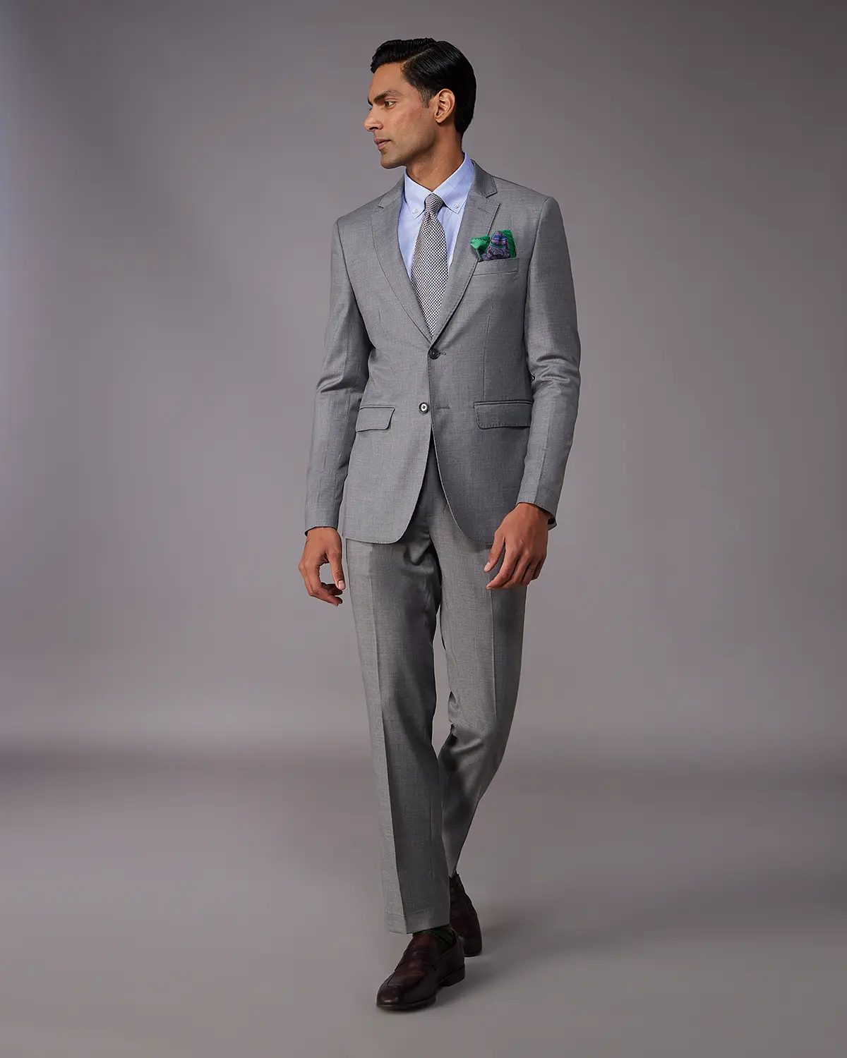 The Exquisite Blended Wool Suit - Grey