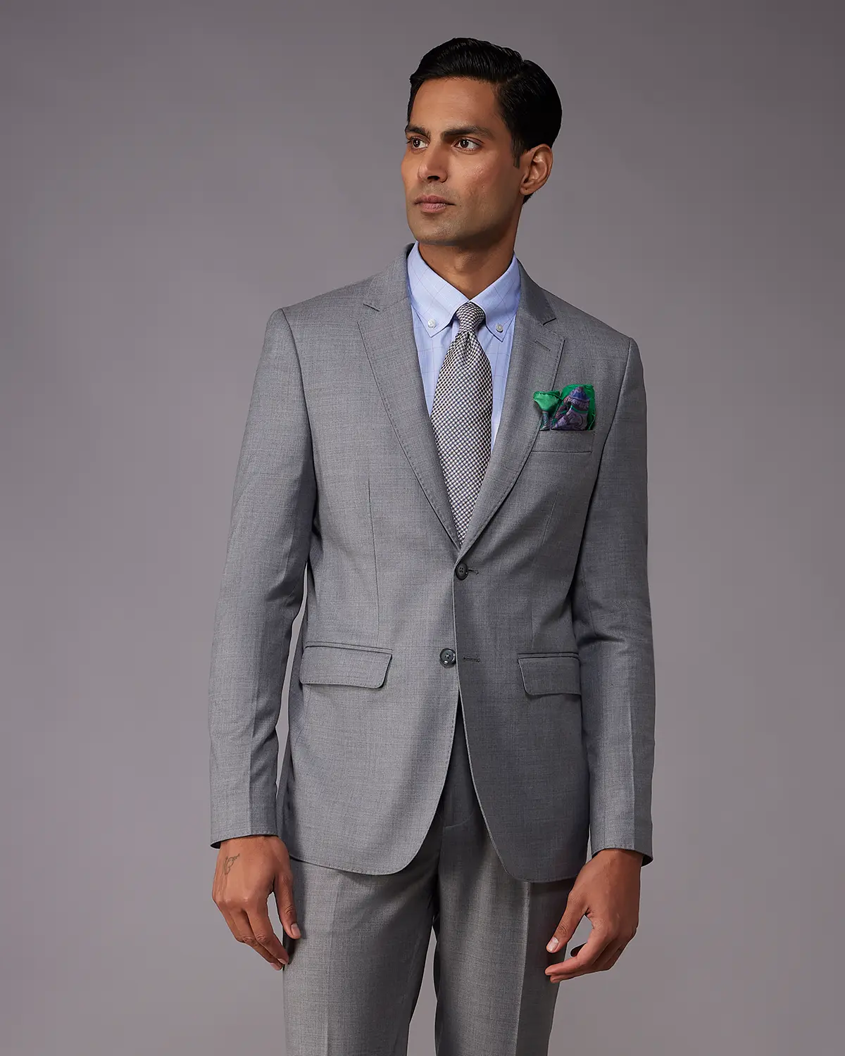 The Exquisite Blended Wool Suit - Grey - Image 2