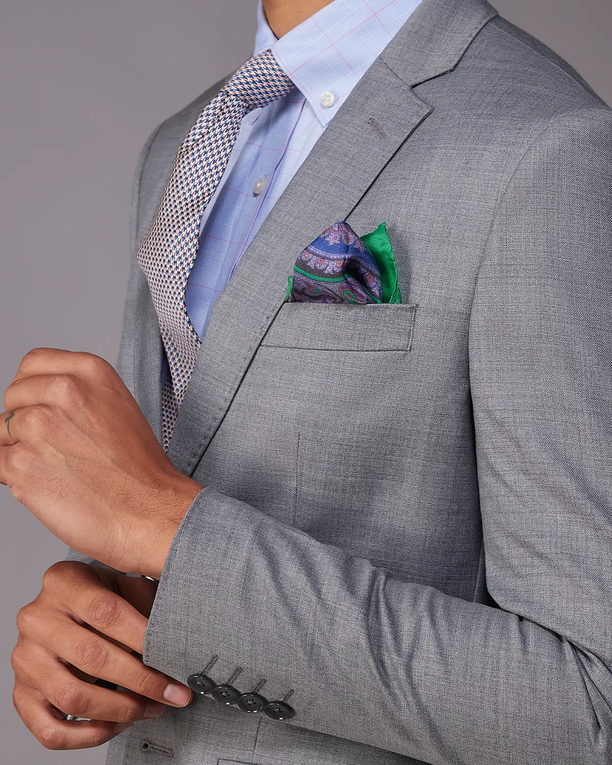 The Exquisite Blended Wool Suit - Grey - Image 3