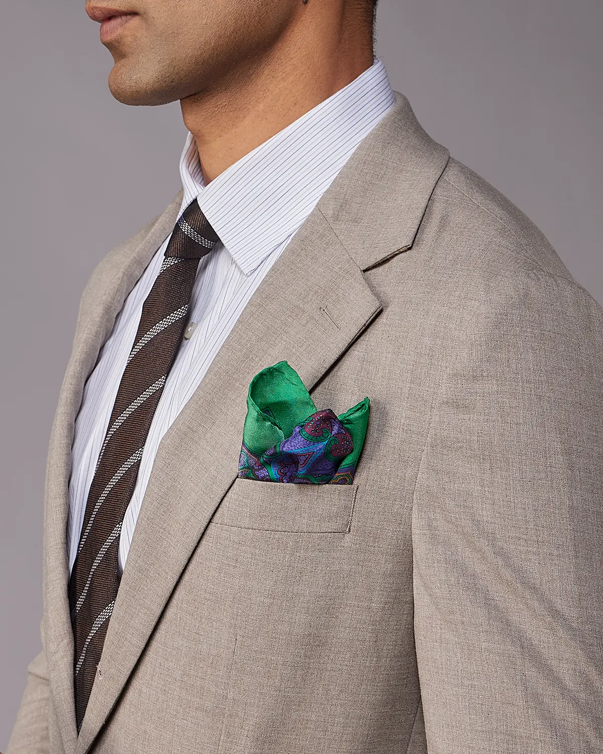 The Kensington Melange Suit – Khaki - Image 3
