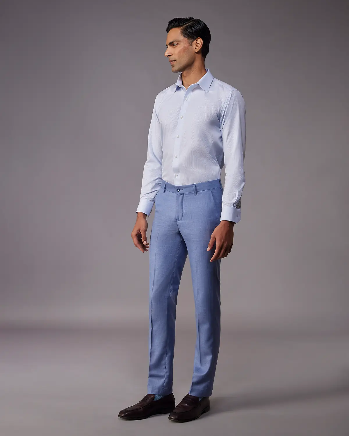 The Regent Structured Dress Pants - Blue - Image 3