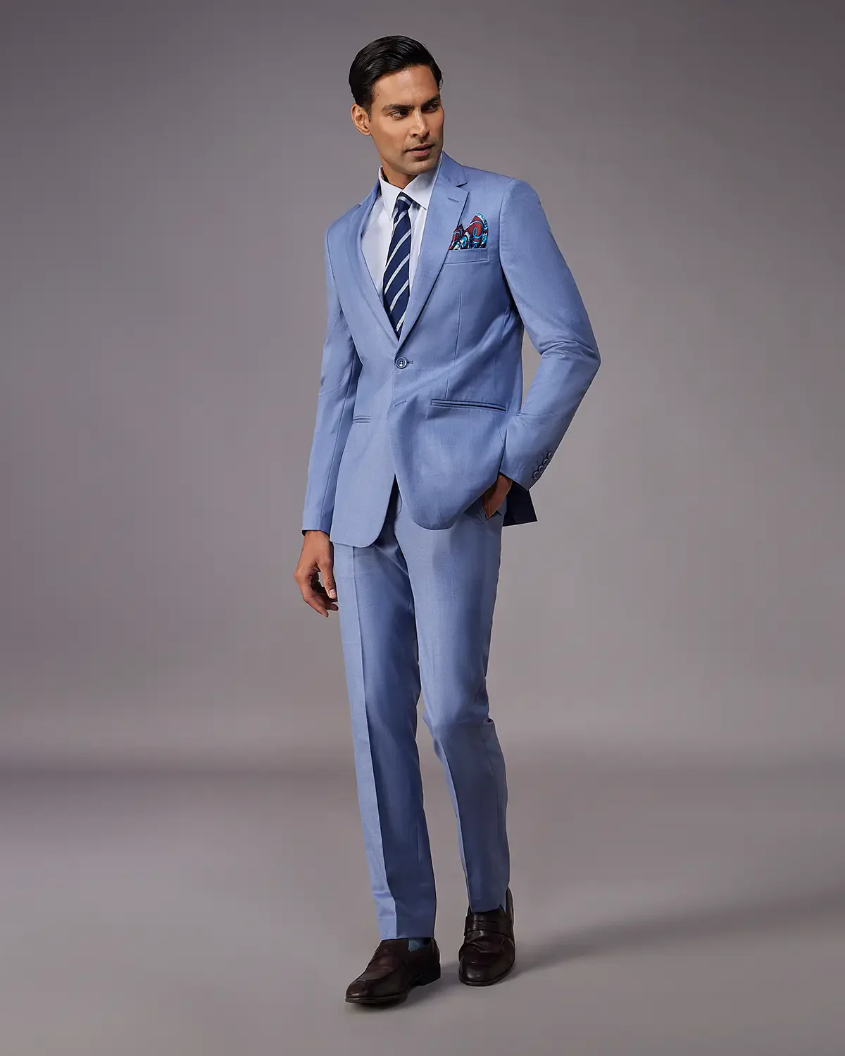 The Regent Structured Suit Blazer - Blue - Image 3
