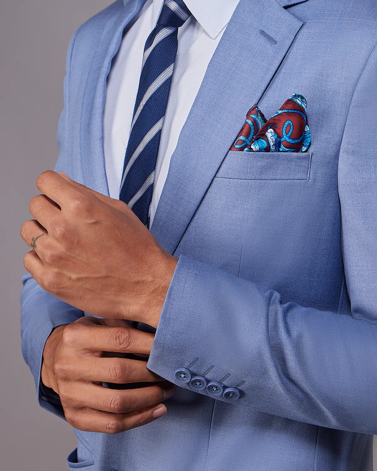 The Regent Structured Suit Blazer - Blue - Image 4