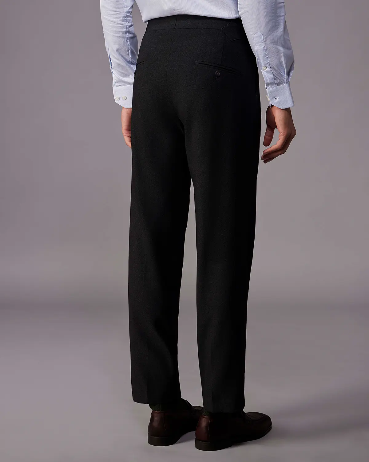 Trevano 4-Way Stretch Relaxed Neapolitan Dress Pants – Black - Image 2