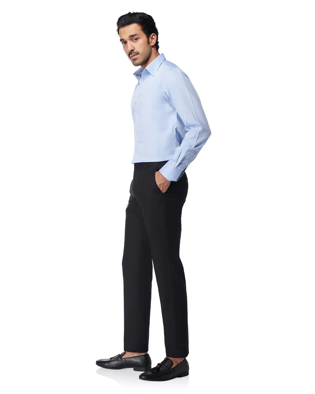 Velar Dobby Striped Dress Pants - Black - Image 4