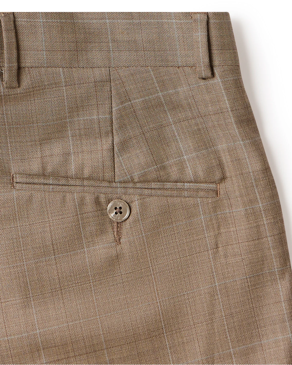 Veritas Merino Wool Checked Dress Pants - Beige - Image 6