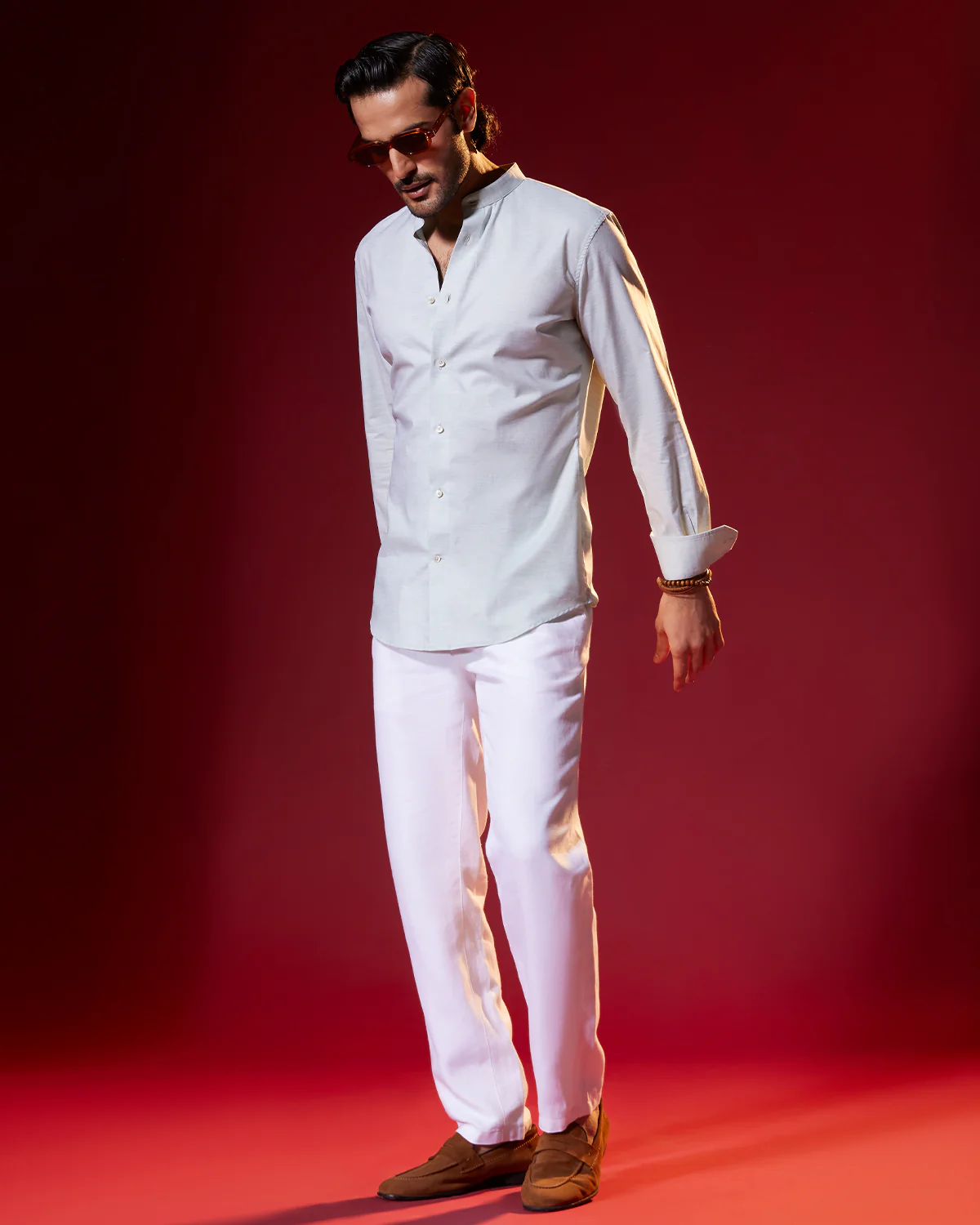 Veritas Slubby Twill Shirt - Moss Green - Image 3