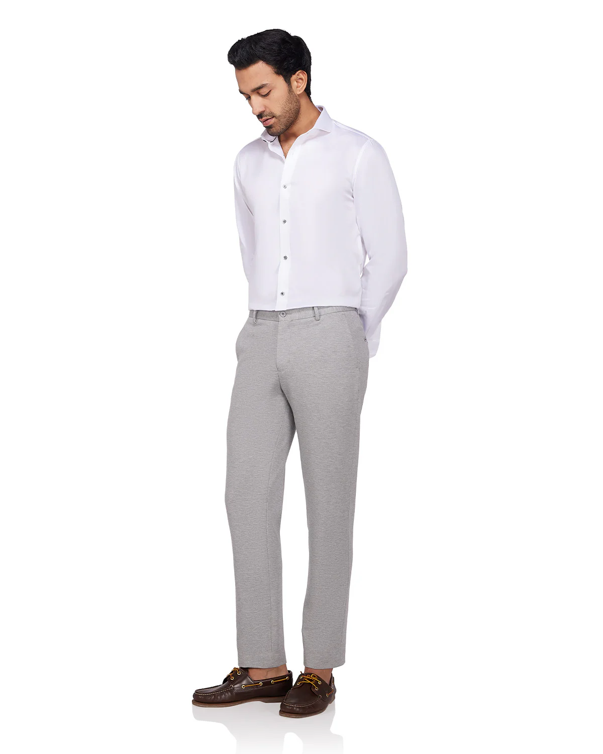 Versa Knit Stretch Dress Pants - Light Grey - Image 3