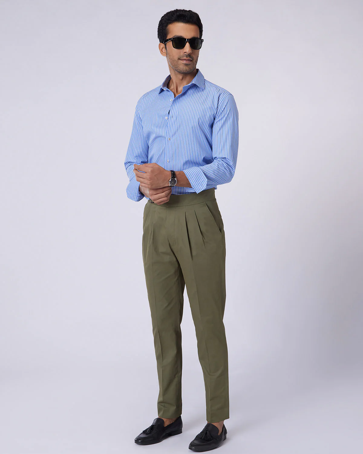 Virtuoso Neapolitan Chinos - Olive - Image 3