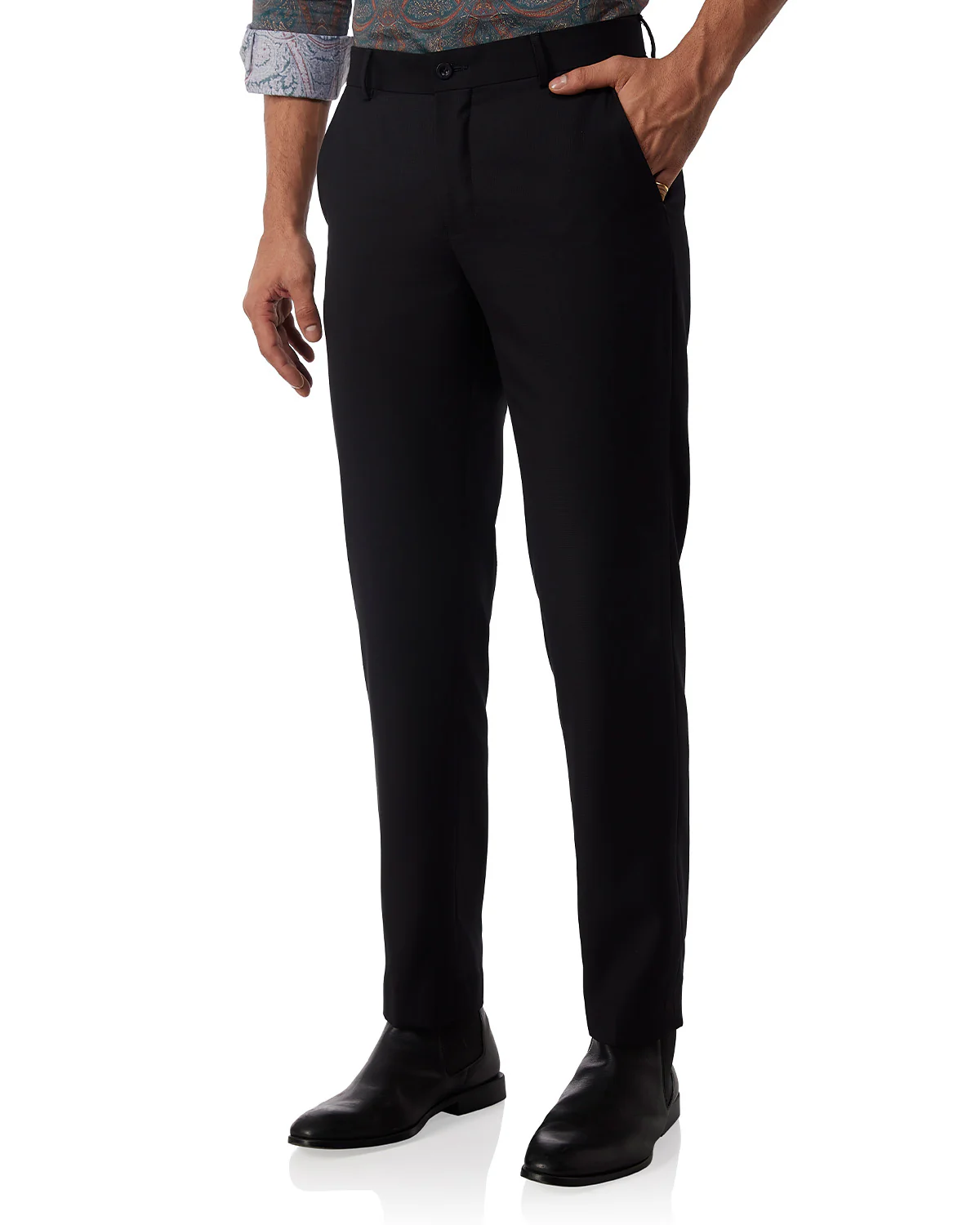 Volante Checked Dress Pants - Black - Image 2