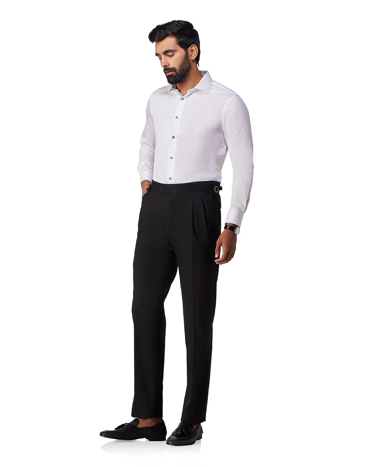 White Giza Cotton Satin Shirt - Image 3