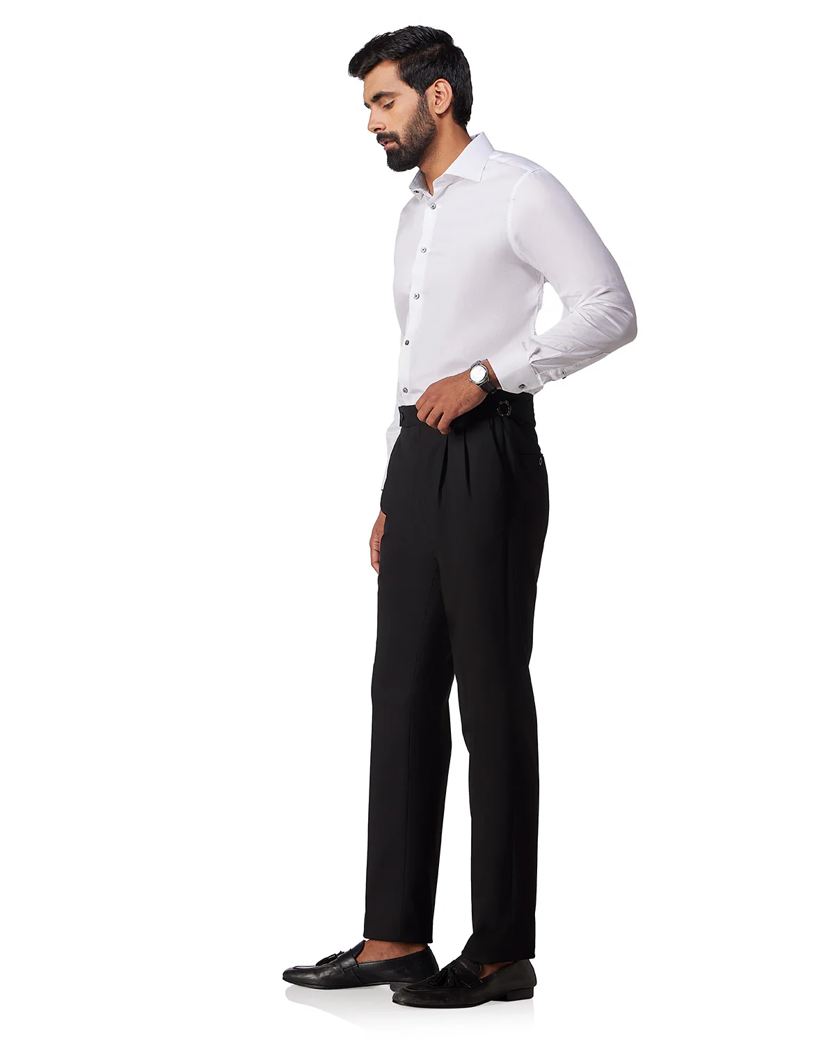 White Giza Cotton Satin Shirt - Image 4