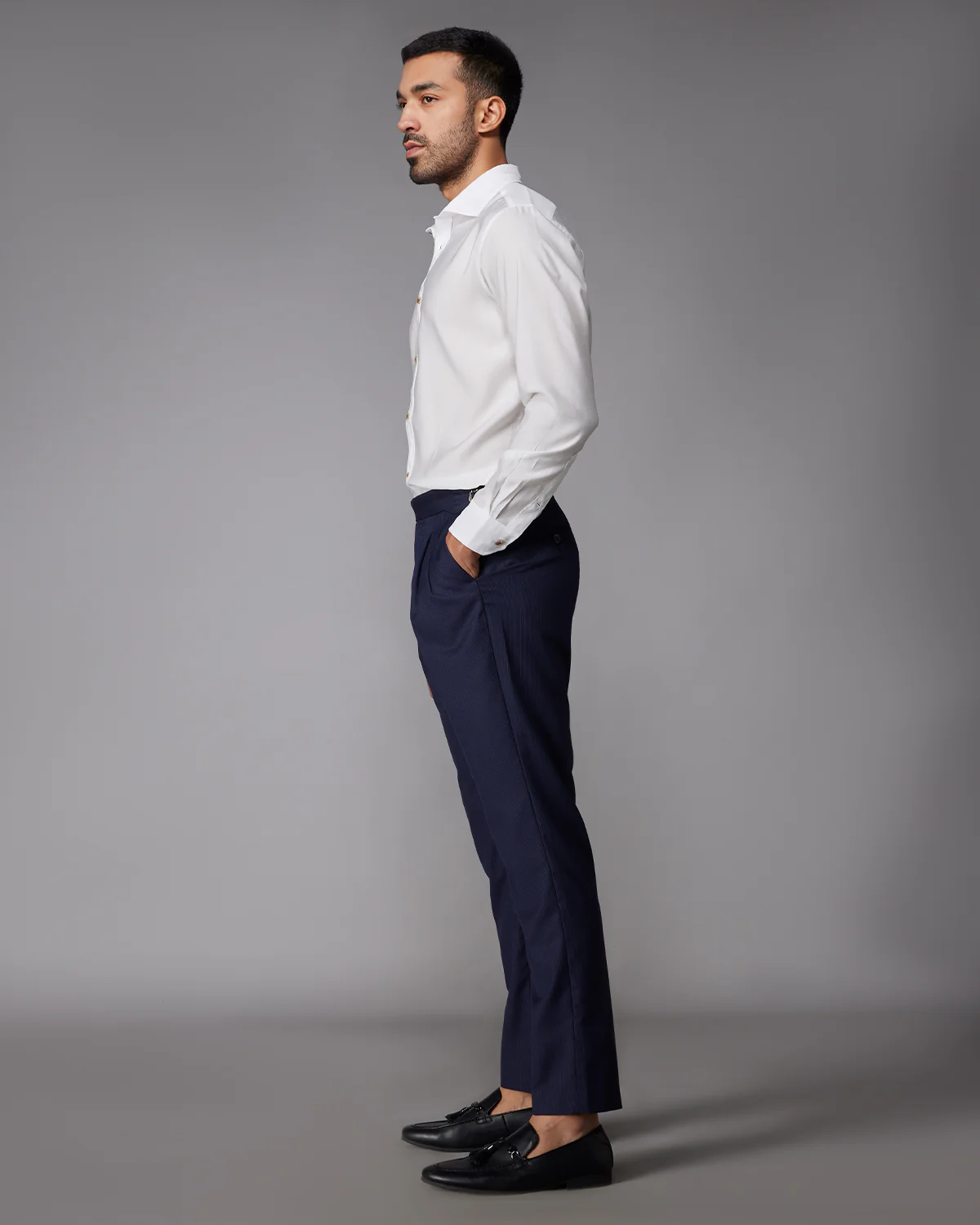 White Lyocell Twill Shirt - Image 5